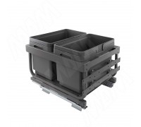Vibo KOMBI 2.0 MINI M40W Система сортировки и хранения, 2 емкости (12л+12л), креп. фасада, полн.выдв., плавн.закр. направл. Nova Pro (MKOMBI2GME402SCGM)