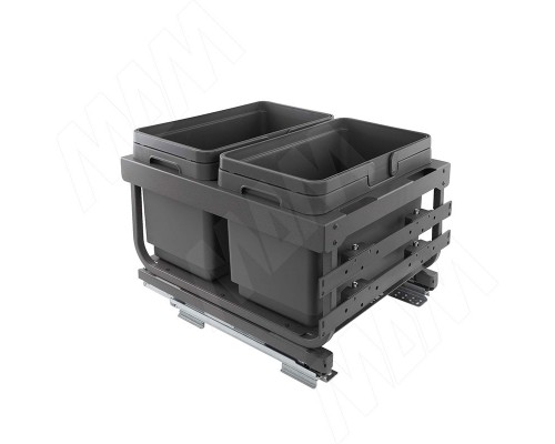 Vibo KOMBI 2.0 MINI M40W Система сортировки и хранения, 2 емкости (12л+12л), креп. фасада, полн.выдв., плавн.закр. направл. Nova Pro (MKOMBI2GME402SCGM)