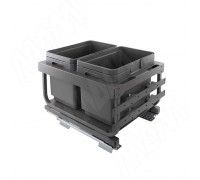 Vibo KOMBI 2.0 MINI M45W Система сортировки и хранения, 2 емкости (16л+16л), креп. фасада, полн.выдв., плавн.закр. направл. Nova Pro (MKOMBI2GME452SCGM)