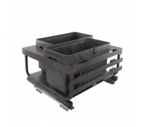 Vibo KOMBI 2.0 MINI M60W Система сортировки и хранения, 2 емкости (20л+20л), креп. фасада, полн.выдв., плавн.закр. направл. Nova Pro (MKOMBI2GME602SCGM)