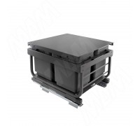 Vibo KOMBI 2.0 MINI M45W Система сортировки и хранения, 3 емкости (16л+7л+7л), креп. фасада, полн.выдв., плавн.закр. направл. Nova Pro, крышка-полка (MKOMBI2GME453SCGMRF)