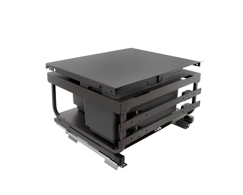 Vibo KOMBI 2.0 MINI M60W Система сортировки и хранения, 2 емкости (20л+20л), креп. фасада, полн.выдв., плавн.закр. направл. Nova Pro, крышка-полка (MKOMBI2GME602SCGMRF)
