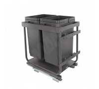 Vibo KOMBI 2.0 M40W Система сортировки и хранения, 2 емкости (20л+20л), креп. фасада, полн.выдв., плавн.закр., направл. Nova Pro, без крышек. (KOMBI2GME402SCGM)