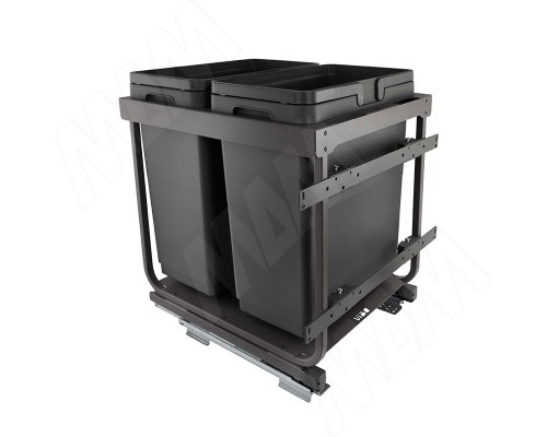 Vibo KOMBI 2.0 M50W Система сортировки и хранения, 2 емкости (30л+30л), креп. фасада, полн.выдв., плавн.закр., направл. Nova Pro, без крышек. (KOMBI2GME502SCGM)