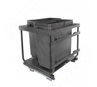 Vibo KOMBI 2.0 M60W Система сортировки и хранения, 2 емкости (33л+33л), креп. фасада, полн.выдв., плавн.закр., направл. Nova Pro, без крышек (KOMBI2GME602SCGM)