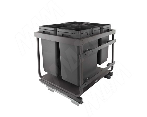 Vibo KOMBI 2.0 M60W Система сортировки и хранения, 4 емкости (20л+20л+10л+10л), креп. фасада, полн.выдв., плавн.закр., направл. Nova Pro, без крышек. (KOMBI2GME604SCGM)