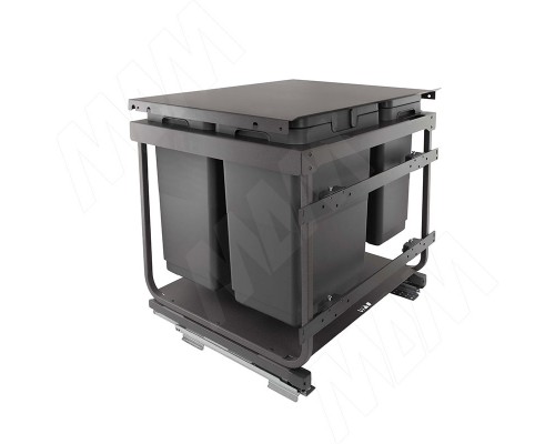 Vibo KOMBI 2.0 M60W Система сортировки и хранения, 4 емкости (20л+20л+10л+10л), креп. фасада, полн.выдв., плавн.закр., направл. Nova Pro, крышка-полка (KOMBI2GME604SCGMRF)