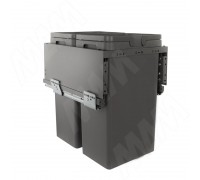 Vibo GLOBE 2.0 M40W Система сортировки и хранения, 2 емкости (28л+28л), креп. фасада, полн.выдв., плавн.закр., направл. Nova Pro, без крышек. (PG2GME402XLSCGM)