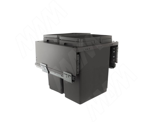 Vibo GLOBE 2.0 M45W Система сортировки и хранения, 2 емкости (30л+30л), креп. фасада, полн.выдв., плавн.закр., направл. Nova Pro, без крышек. (PG2GME452SCGM)
