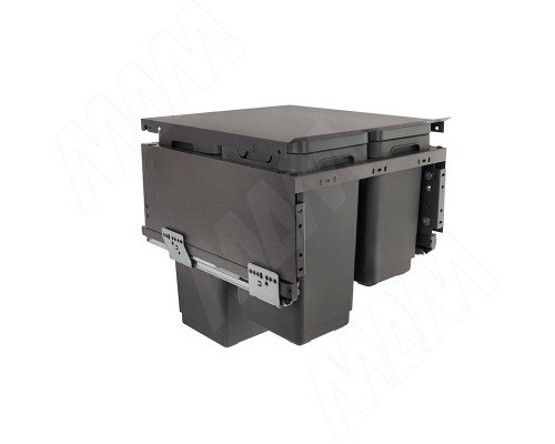 Vibo GLOBE 2.0 M50W Система сортировки и хранения, 3 емкости (30л+10л+9л), креп. фасада, полн.выдв., плавн.закр., направл. Nova Pro, крышка-полка (PG2GME503SCGMRF)