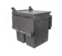 Vibo GLOBE 2.0 M45A Система сортировки и хранения, 2 емкости (30л+30л), креп. фасада, полн.выдв., плавн.закр., направл. Nova Pro, автоматическая крышка. (PG2GME452AGM)