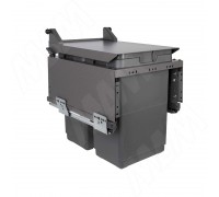 Vibo GLOBE 2.0 M40A Система сортировки и хранения, 2 емкости (20л+20л), креп. фасада, полн.выдв., плавн.закр., направл. Nova Pro, автоматическая крышка. (PG2GME402AGM)
