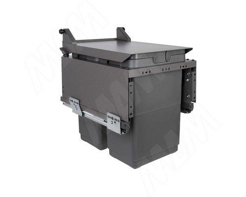 Vibo GLOBE 2.0 M40A Система сортировки и хранения, 2 емкости (20л+20л), креп. фасада, полн.выдв., плавн.закр., направл. Nova Pro, автоматическая крышка. (PG2GME402AGM)