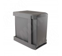 Gollinucci LINEA Система сортировки и хранения, 2 емкости (14л+14л), авт. крышка, нижнее крепление, цвет орион серый (6246G41PZ)