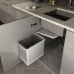 Gollinucci LINEA Ведро для мусора подвесное 16л с крышкой, с крепежом, нерж.сталь, цвет серый металлик (6201MT1IX)