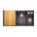 Blanсo AXIA III 6 S-F SILGRANIT PuraDur темная скала чаша справа, доска ясень c кл.-авт. InFino