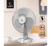 Lex LXFC 8375, 9" настольный вентилятор, белый