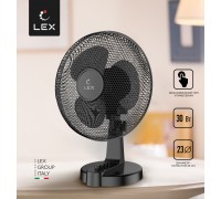 Lex LXFC 8376, 9" настольный вентилятор, черный