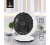 Lex LXFC 8377, 6&amp;amp;amp;amp;amp;amp;amp;amp;amp;amp;amp;amp;quot; настольный вентилятор, USB, белый