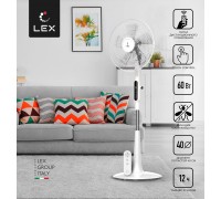Lex LXFC 8344, 16" напольный вентилятор, с ПДУ, белый