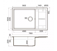 Omoikiri Sumi 78A-LB-GB Artceramic/графит